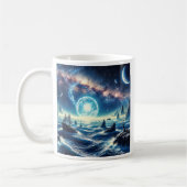 Surrealistische Landschaft unter einem Sternenhimm Kaffeetasse (Links)