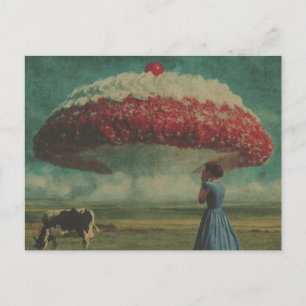 Surrealistische Nachspeise Cloud Cherry auf der Mi Postkarte