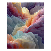 Surrealistische Pastell-Regenbogenberge Fantasy-La