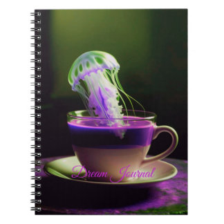 Surrealistische Quallen im Kaffee-Traumtagebuch Notizblock