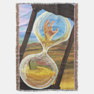 Surrealistische Sanduhr Dunkle Ästhetik Memento Mo Decke