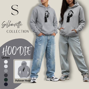 Surrealistische Silhouette Kunst Hoodie schwarz un