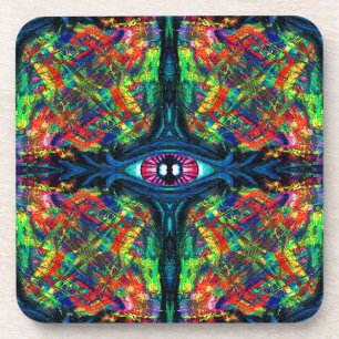 Surrealistische verdrehte trippige Augen-Visionär- Untersetzer