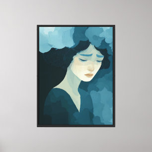 Surrealistische Vintage-Digitalillustration als fl Leinwanddruck