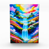 Surrealistische Wasserfall-Fantasie-Kunst Fotoblock (Vorderseite)