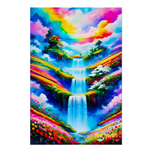 Surrealistische Wasserfall-Fantasie-Kunst Poster (Vorderseite)