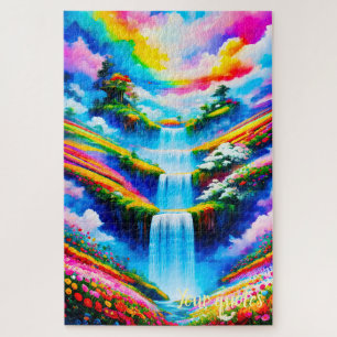 Surrealistische Wasserfall-Fantasie-Kunst Puzzle