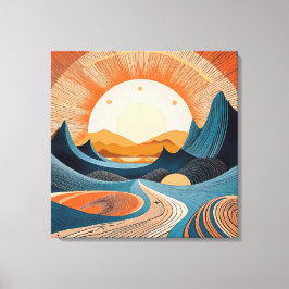 Surrealistische Wüsten-Sonnenuntergangs-Abstraktio Leinwanddruck