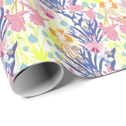 Surrealistischer Garten Geschenkpapier (Rolleneckpunkt)