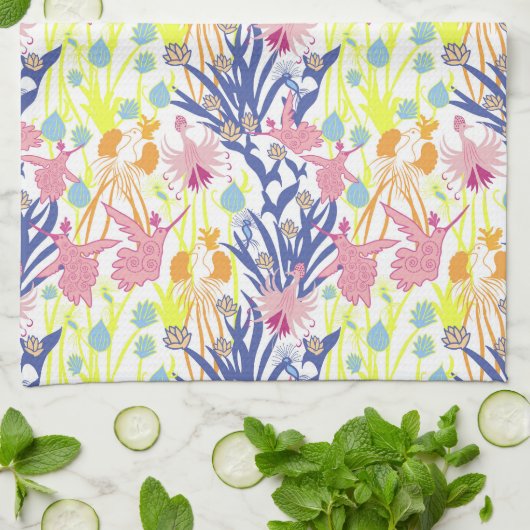 Surrealistischer Garten Geschirrtuch (Gefaltet)