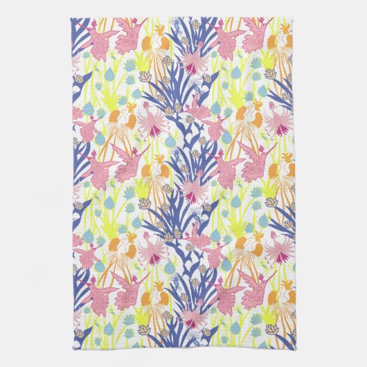 Surrealistischer Garten Geschirrtuch (Vertikal)
