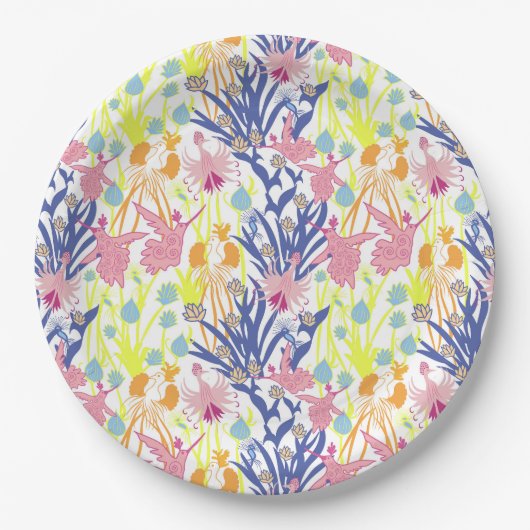 Surrealistischer Garten Pappteller (Vorderseite)