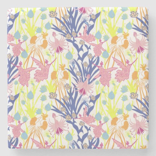 Surrealistischer Garten Steinuntersetzer (Vorderseite)