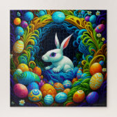 Surrealistischer Osterhase mit Eiern Puzzle (Vertikal)