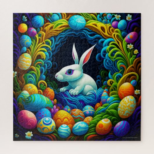Surrealistischer Osterhase mit Eiern Puzzle (Vertikal)