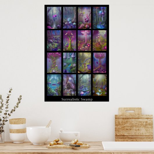 Surrealistischer Sumpf Poster (Küche)