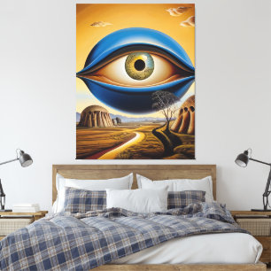 Surrealistisches Auge mit abstrakter Landschaft Leinwanddruck