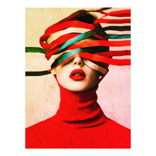 Surrealistisches Band Moderne Minimalistische Frau Fotodruck