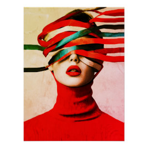 Surrealistisches Band Moderne Minimalistische Frau Poster