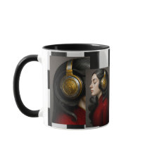 Surrealistisches Bild von Frau und Musik