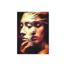 Surrealistisches Frauenporträt mit bemalter Maske