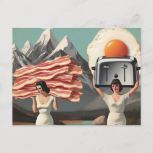 Surrealistisches Frühstück Feiertagspostkarte