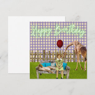 Surrealistisches Mädchen und Zoo-Tiere Funky Gebur