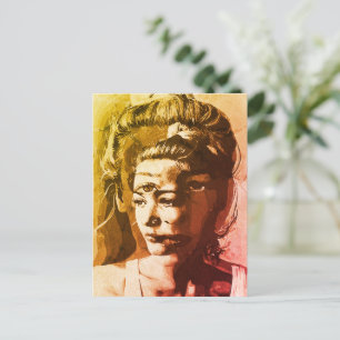 Surrealistisches Multi-Augen-Porträt – Abstrakte p Postkarte