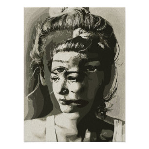 Surrealistisches Multi-Eyed-Porträt – Abstrakte ps Poster