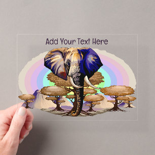 Surrealistisches Porträt des afrikanischen Elefant Acryleinladungen