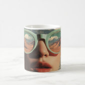 Surrealistisches Porträt mit Brille, die Wüste ref Kaffeetasse (Mittel)