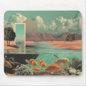 Surrealistisches Tor in der Wüste mit Unterwasser Mousepad (Vorne)