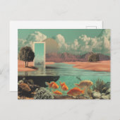 Surrealistisches Tor in der Wüste mit Unterwasser Postkarte (Vorne/Hinten)