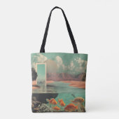 Surrealistisches Tor in der Wüste mit Unterwasser Tasche (Rückseite)