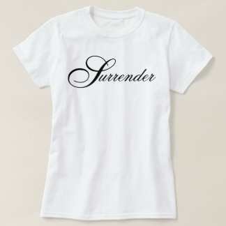 "Surrender" ikonische Glaubensästhetik Schrift T-Shirt