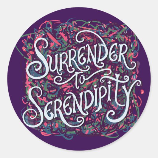 Surrender to Serendipity Runder Aufkleber (Vorderseite)