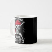 Surrender Your Booty Pirat Skull Funny Jolly Roge Kaffeetasse (Vorderseite Links)