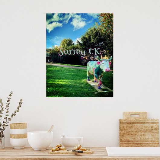 Surrey UK Cow Art Poster (Küche)