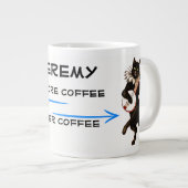 Surround Cat & Happy Cat Before & After Coffee Jumbo-Tasse (Vorderseite Rechts)