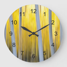 surrounded by Aspen trees Große Wanduhr