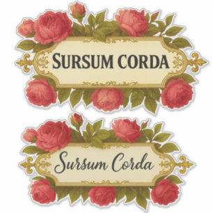 Sursum Corda Vintage Rose Katholisch  Aufkleber