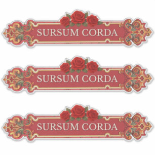 Sursum Corda Vintage Rose Katholisch  Aufkleber