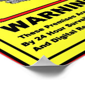 Surveillance Security Warning Poster / Sign (Ecke)