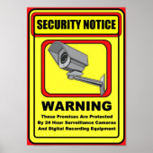Surveillance Security Warning Poster / Sign (Vorne)