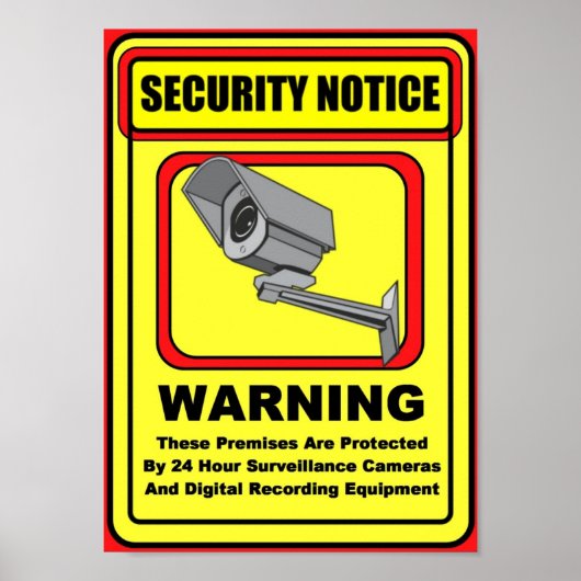 Surveillance Security Warning Poster / Sign (Vorne)