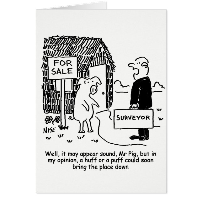 Surveyor gibt Pig seine Bewertung eines Eigentums (Vorne)