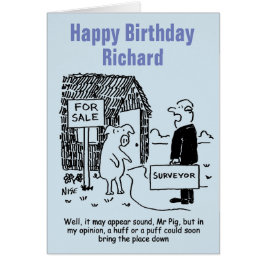 Surveyor gibt Pig seine Bewertung eines Eigentums