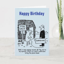 Surveyor gibt Pig seine Bewertung eines Eigentums Karte