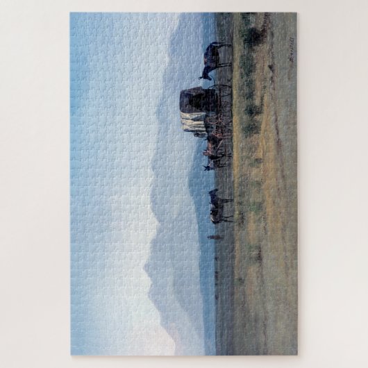 Surveyor's Wagon in the Rockies, Albert Bierstadt Puzzle (Vertikal)