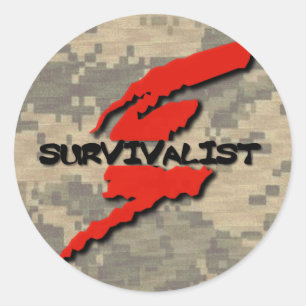 Survivalist Prepper Runder Aufkleber